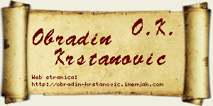 Obradin Krstanović vizit kartica